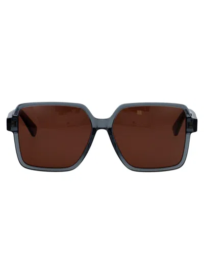 Bottega Veneta Acetate Grey Red Sunglasses In Brown