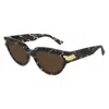 Bottega Veneta Acetate Havana Sunglasses In Black