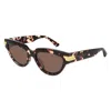 Bottega Veneta Acetate Havana Sunglasses In Brown