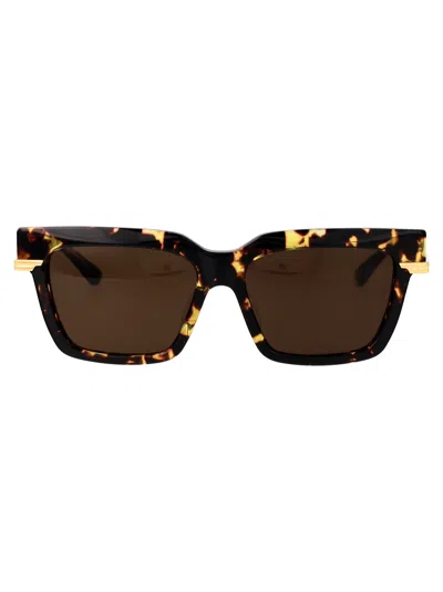 Bottega Veneta Acetate Havana Sunglasses In Brown