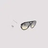 Bottega Veneta Eyewear Pilot Frame Sunglasses In Black Silver Brown