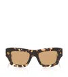 Bottega Veneta Acetate Ultra-thin Squared Sunglasses In Burgundy