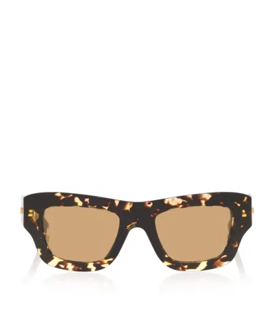 Bottega Veneta Acetate Ultra-thin Squared Sunglasses In Burgundy