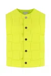 Bottega Veneta Technical Nylon Vest With All-over Woven Pattern In Green