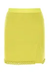 Bottega Veneta Chenille Twisted Mesh Skirt In Neon Green