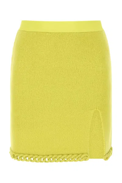 BOTTEGA VENETA ACID GREEN WOOL MINI SKIRT