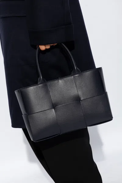 Bottega Veneta ‘acro Small' Shopper Bag In Navy Blue