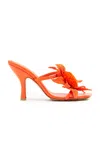 Bottega Veneta Adam Flower-detailed Leather Sandals In New Orange