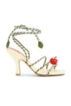 Bottega Veneta Adam Sandal Buff In Buff Winds  Avocado  & Dark Praline
