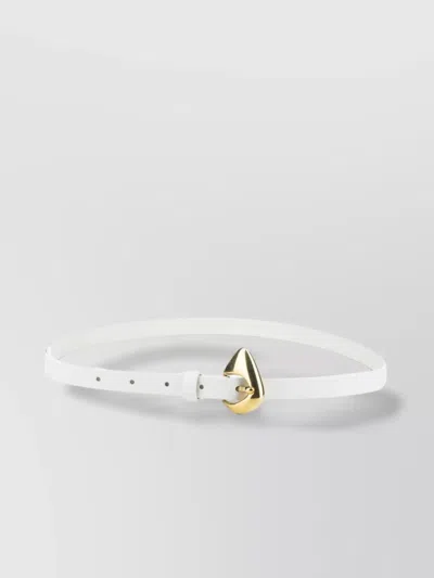 Bottega Veneta Adjustable Buckle Smooth Finish Belt In White