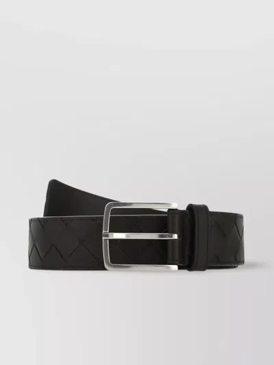 Bottega Veneta Adjustable Length Leather Belt In Metallic