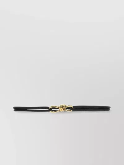 Bottega Veneta Adjustable Nappa Leather Belt With Gold-tone Hardware In Metallic