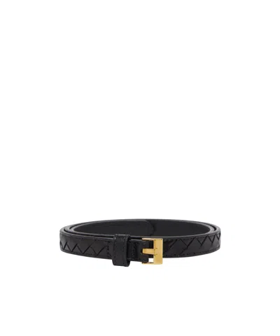 Bottega Veneta Adjustable Waist Belt In Black