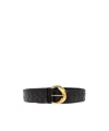 Bottega Veneta Essential Twist Intrecciato Leather Belt In Black