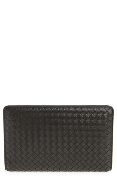 Bottega Veneta Agenda Intrecciato Leather Frame Clutch In Brown