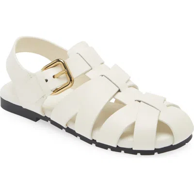 Bottega Veneta Alfie Fisherman Sandal In White