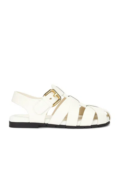 Bottega Veneta Alfie Flat Sandal In White