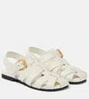Bottega Veneta Alfie Leather Fisherman Sandals In White