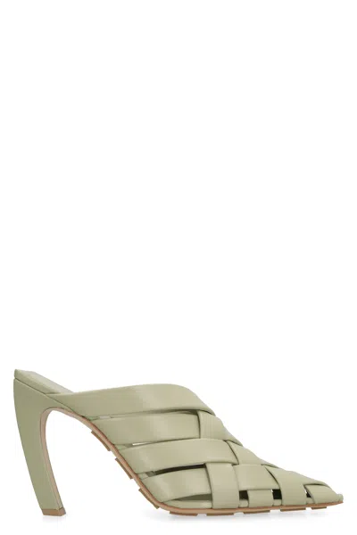 Bottega Veneta Alfie Leather Mules In Green