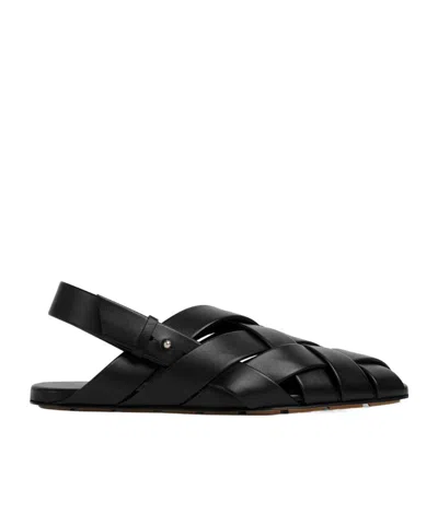 Bottega Veneta Alfie Slippers In Black