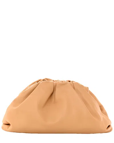 Bottega Veneta Almond Butter Calfskin Leather The Pouch Oversized Clutch  (authentic Pre-loved)