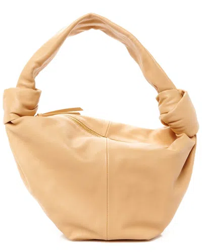 Bottega Veneta Almond Calfskin Teen Double Knot Hobo (authentic Pre-loved) In Brown