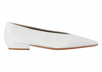 Pre-owned Bottega Veneta Almond Leather Ballet Flat (women's) Sneakers In White