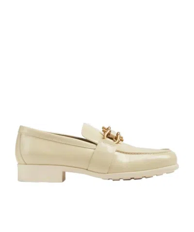 Bottega Veneta Almond-toe Leather Loafers In Nude