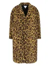 Bottega Veneta Women Multicolor Single-breasted Coat With Notched Revers And All-over Leopard Print  In Animal Print