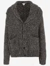 Bottega Veneta Alpaca Cardigan With Shawl Collar In Red