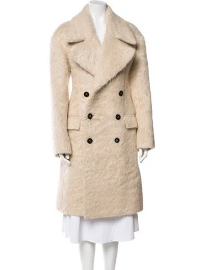Pre-owned Bottega Veneta Alpaca Trench Coat W/ Tags In Neutral