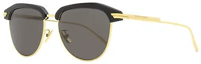 Pre-owned Bottega Veneta Alternative Fit Sunglasses Bv1112sa 001 Black/gold 54mm 1112 In Gray