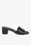 Bottega Veneta Black Mules With Intreccio Motif In Leather Woman In Black