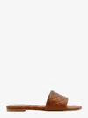 Bottega Veneta Amy Intreccio Leather Flat Sandals In Brown