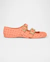 Bottega Veneta Amy Intreccio Dual Mary Jane Ballerina Flats In Rose