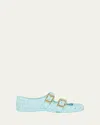 Bottega Veneta Amy Intreccio Dual Mary Jane Ballerina Flats In Zenith
