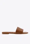 Bottega Veneta Amy Intreccio Leather Flat Sandals In Cognac