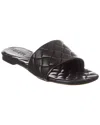Bottega Veneta Quilted Leather Flat Slide Sandals In Black
