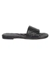Bottega Veneta Quilted Leather Flat Slide Sandals In Black
