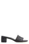 Bottega Veneta Black Mules With Intreccio Motif In Leather Woman