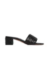 Bottega Veneta Women Leather Heel Sandals With Intrecciato Motif