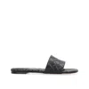 Bottega Veneta Quilted Leather Flat Slide Sandals In Black
