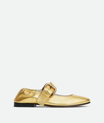 Bottega Veneta Amy Mary-jane Ballerina In Gold