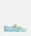 Bottega Veneta Amy Intreccio Dual Mary Jane Ballerina Flats In Zenith
