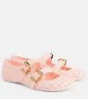 Bottega Veneta Amy Intrecciato Rubber Mary Jane Flats In Pink