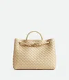 Bottega Veneta Medium Andiamo Intrecciato Leather Shoulder Bag In Neutral