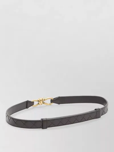 Bottega Veneta Andiamo Belt Quilted Woven Nappa Leather In Black