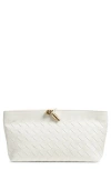 Bottega Veneta Andiamo Boat Clutch In White