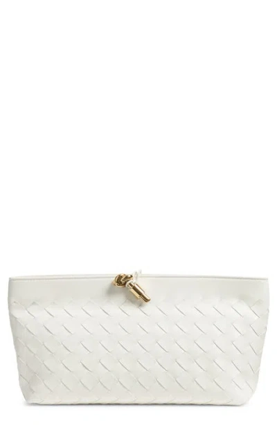 Bottega Veneta Andiamo Boat Clutch In White