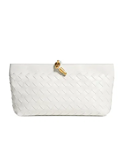 Bottega Veneta Andiamo Boat Pouch In White
